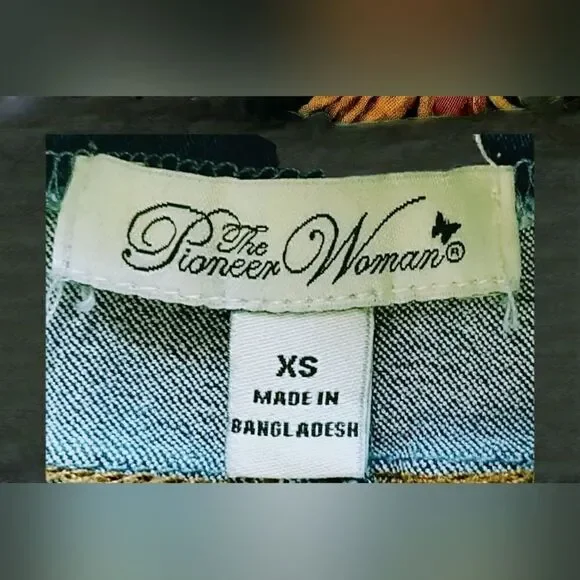 PIONEER WOMAN JEANS CROPPED DENIM Pull-On  Medium Wash XS - Picture 7 of 8